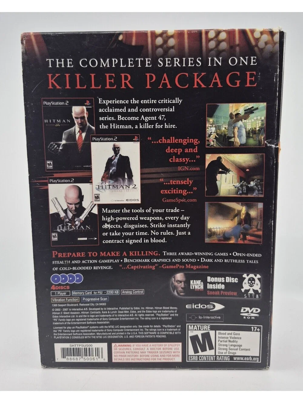 Hitman Trilogy (Sony PlayStation 2, 2007) Complete CIB With Sleeve & Bonus Disc